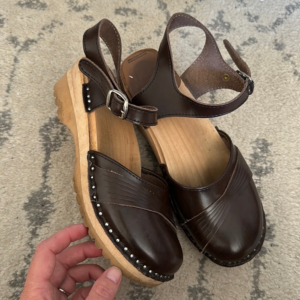 Troentorps clogs brown size 38. Toffelfabrik. Sweden